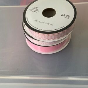 New Pink and gingham Ribbon Set-3 spools